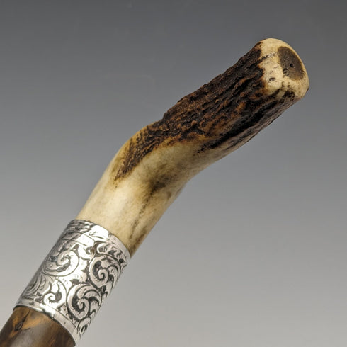 1895年頃 英国アンティーク 紳士用ステッキ 鹿角クラッチハンドル ツイストシャフト 85cm